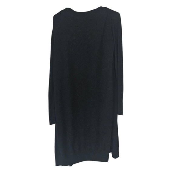 Akris Punto Black Wool Duster Bild In Silk Front Dresz Size 8 FLAW - Picture 2 of 7